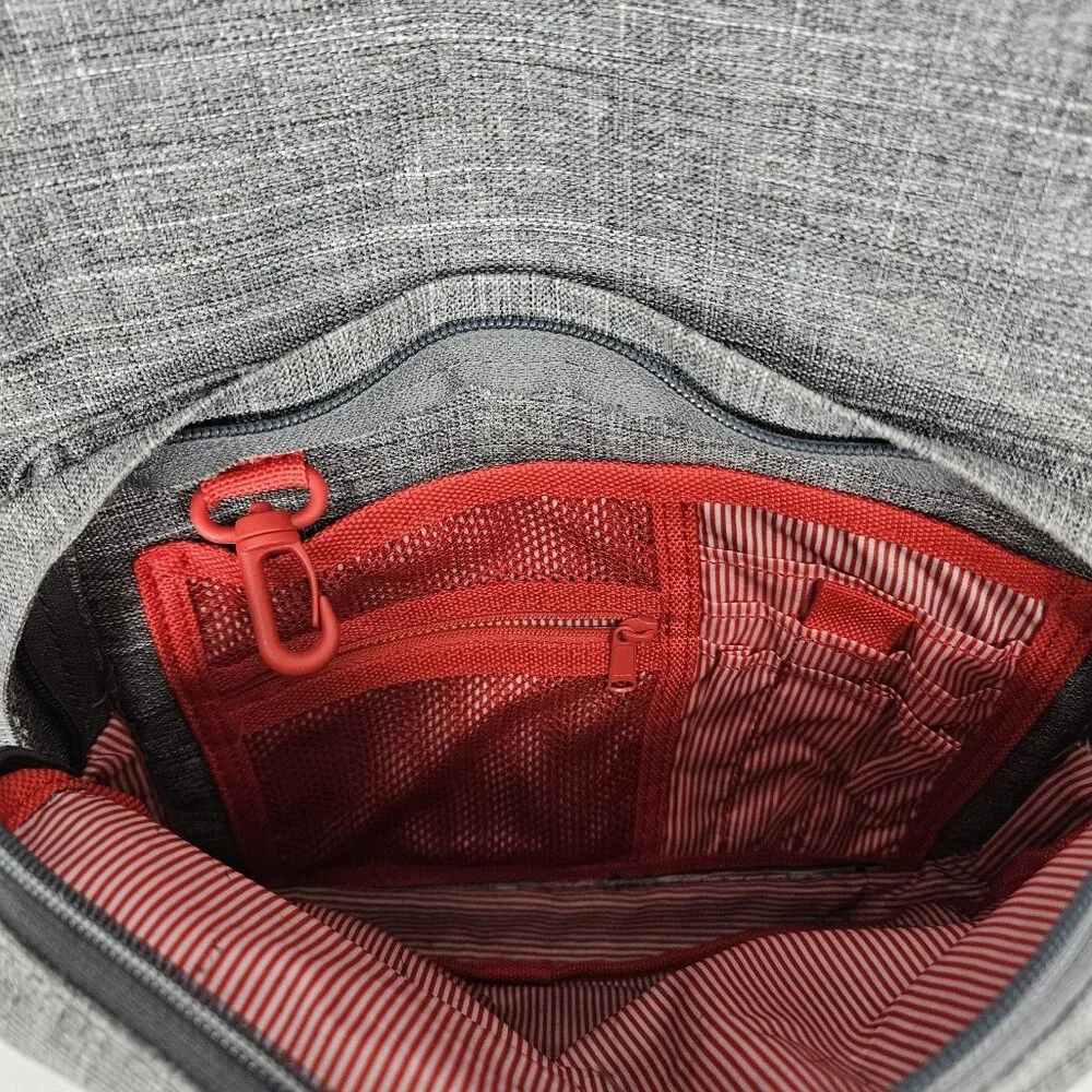 Herschel Grey Laptop Sleeve Multiple Pockets Organizer School Backpack Bag